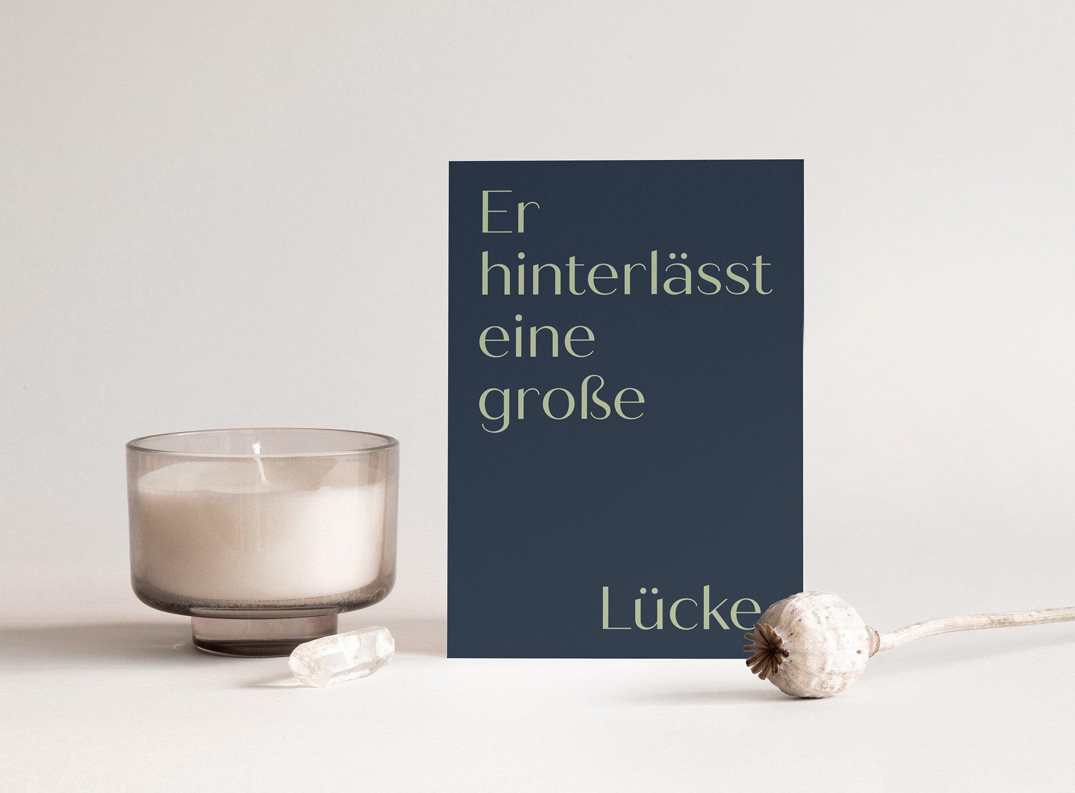 Beileidskarte „Er hinterlässt eine große Lücke.“