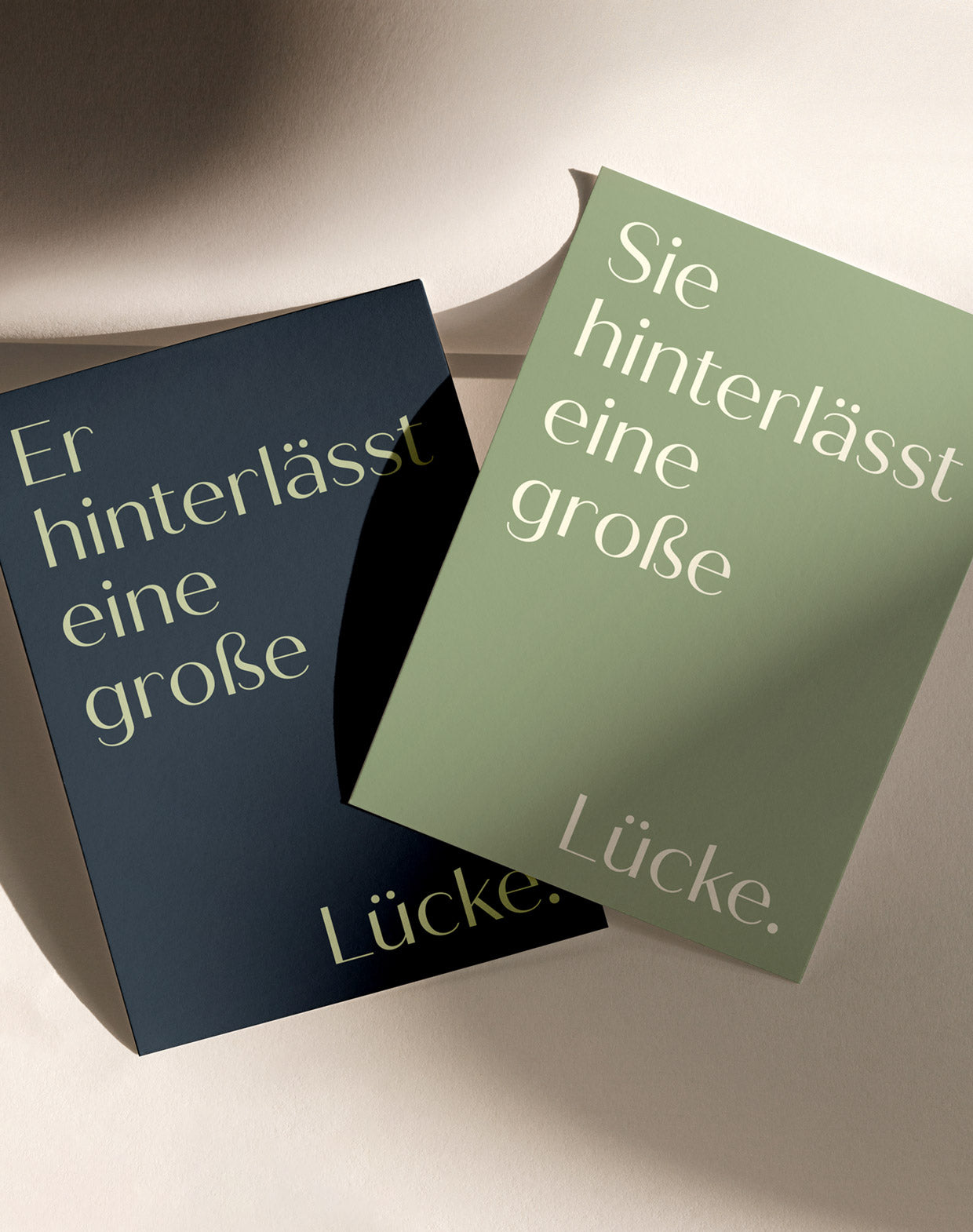 Beileidskarte „Sie hinterlässt eine große Lücke.“