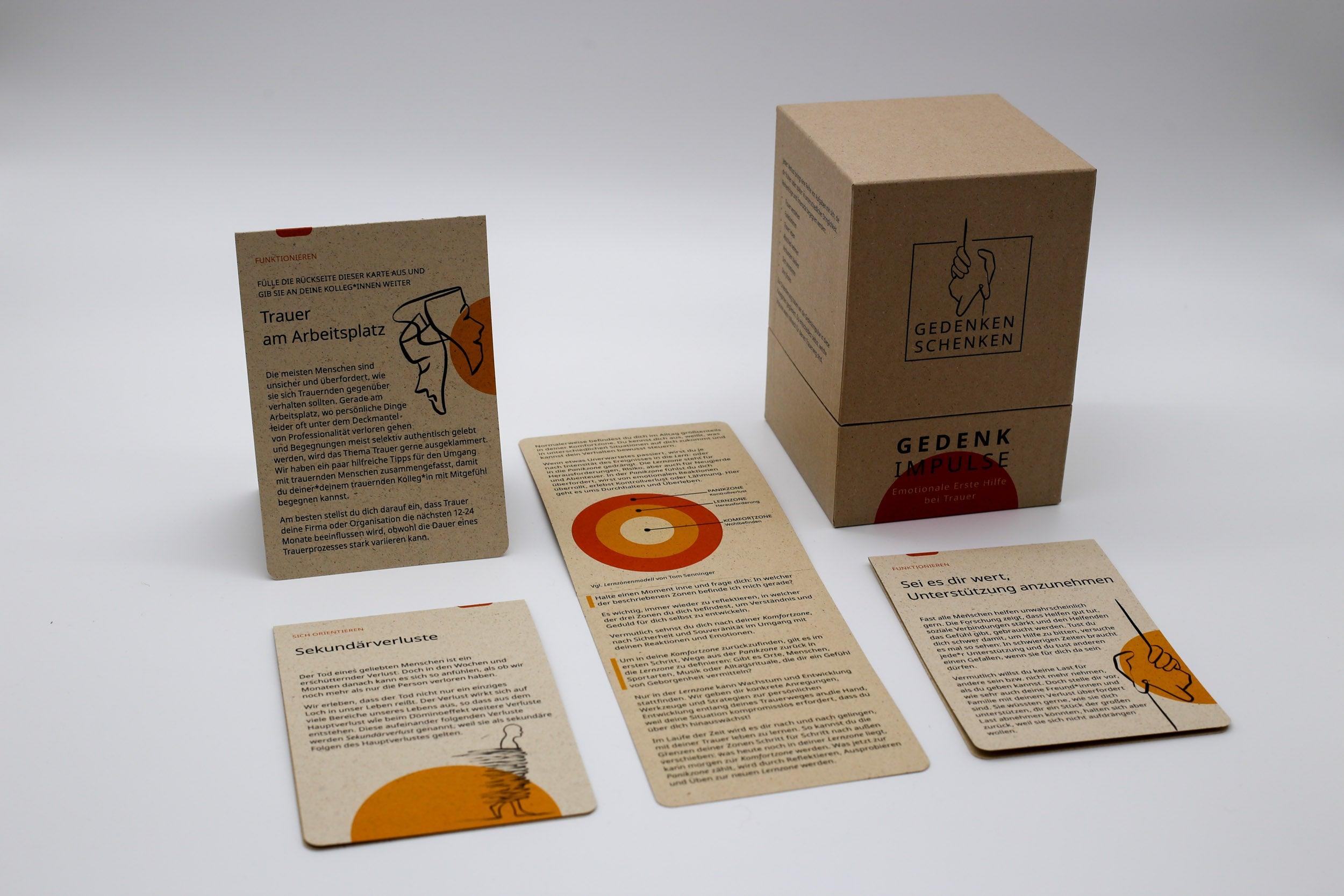 Gedenkimpulse | Trauerkarten als sinnvolles Trauergeschenk |Trauerbegleitung im Kartenformat | Beileid wünschen | Trauerhilfe | Trauerbewältigung - GEDENKEN SCHENKEN