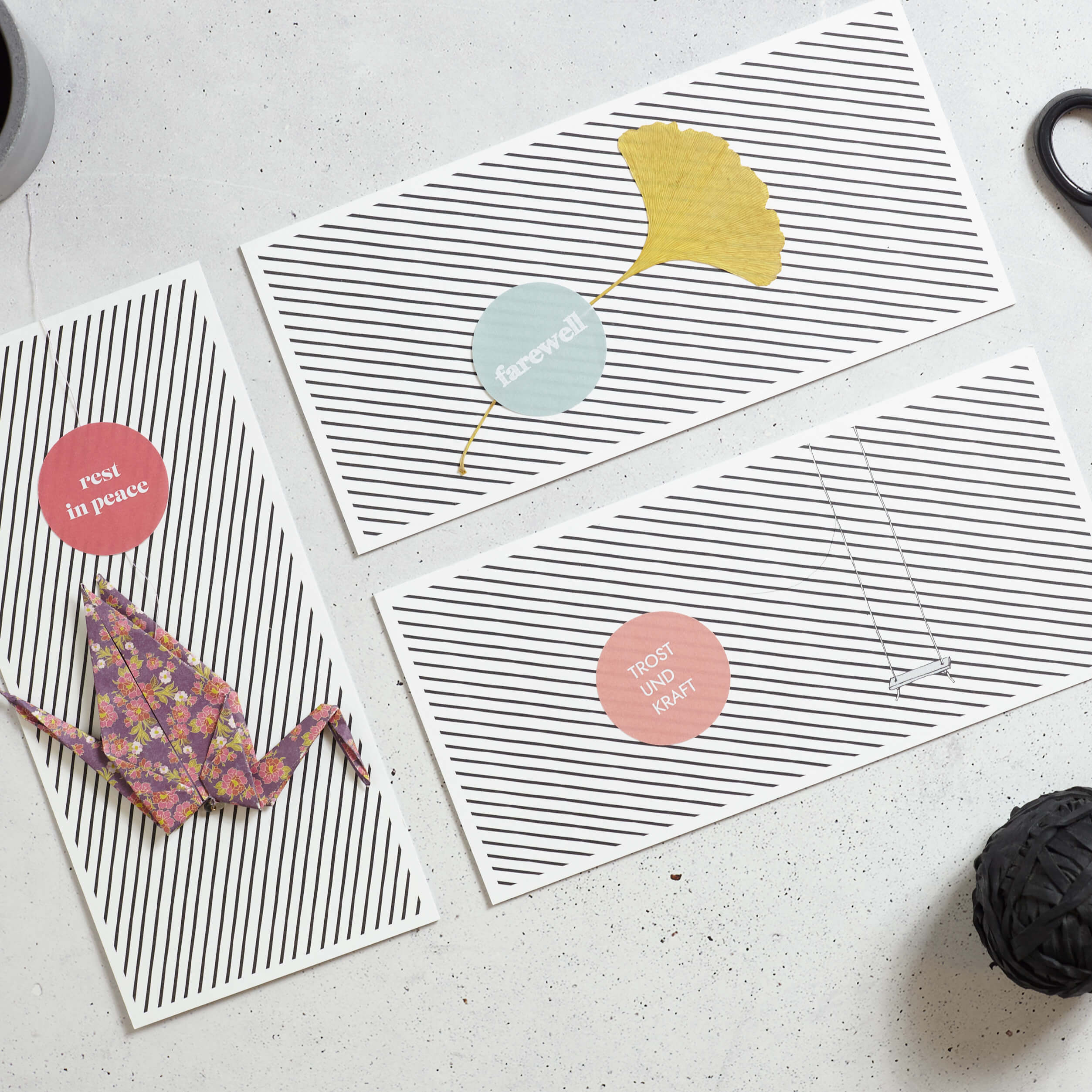 Beileidskarte "Thinking of you" & "Rest in peace"