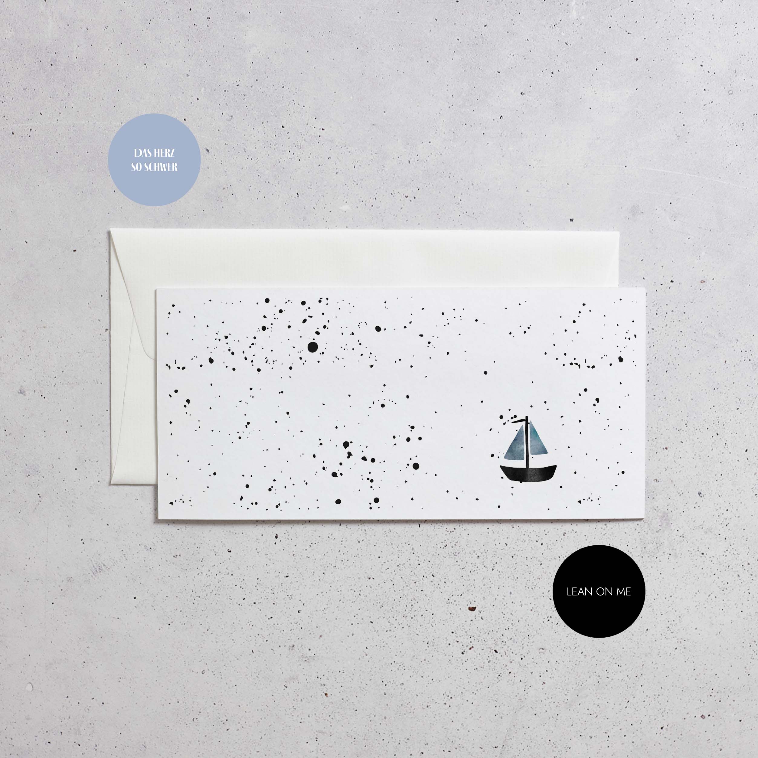 Beileidskarte "Das Herz so schwer"