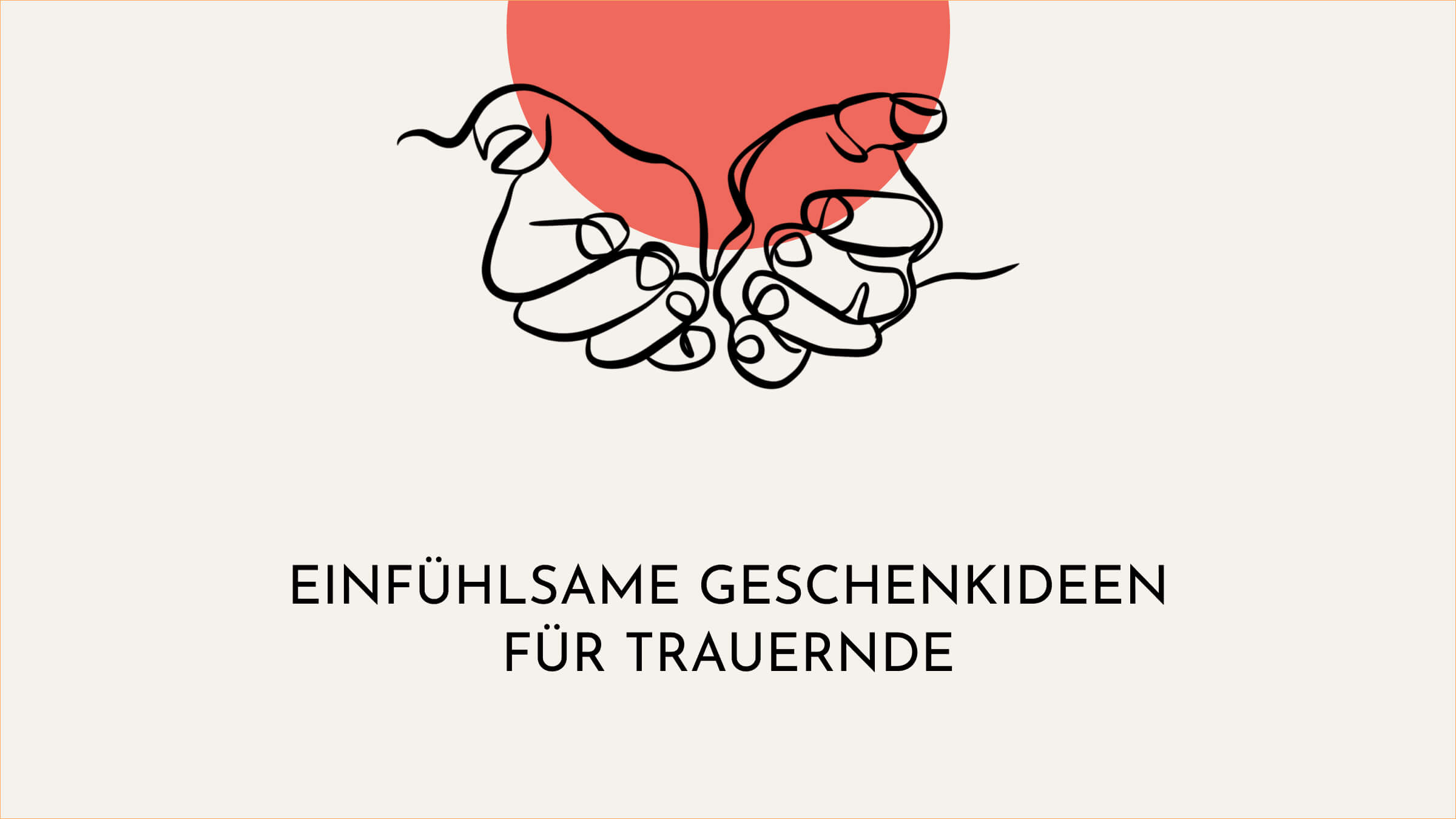 Helfende Hände die Trost spenden und ein Trauergeschenk überreichen