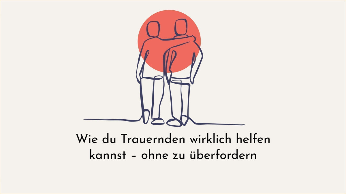 Freunde spazieren gemeinsam und spenden sich Trost, Halt und Trauerhilfe