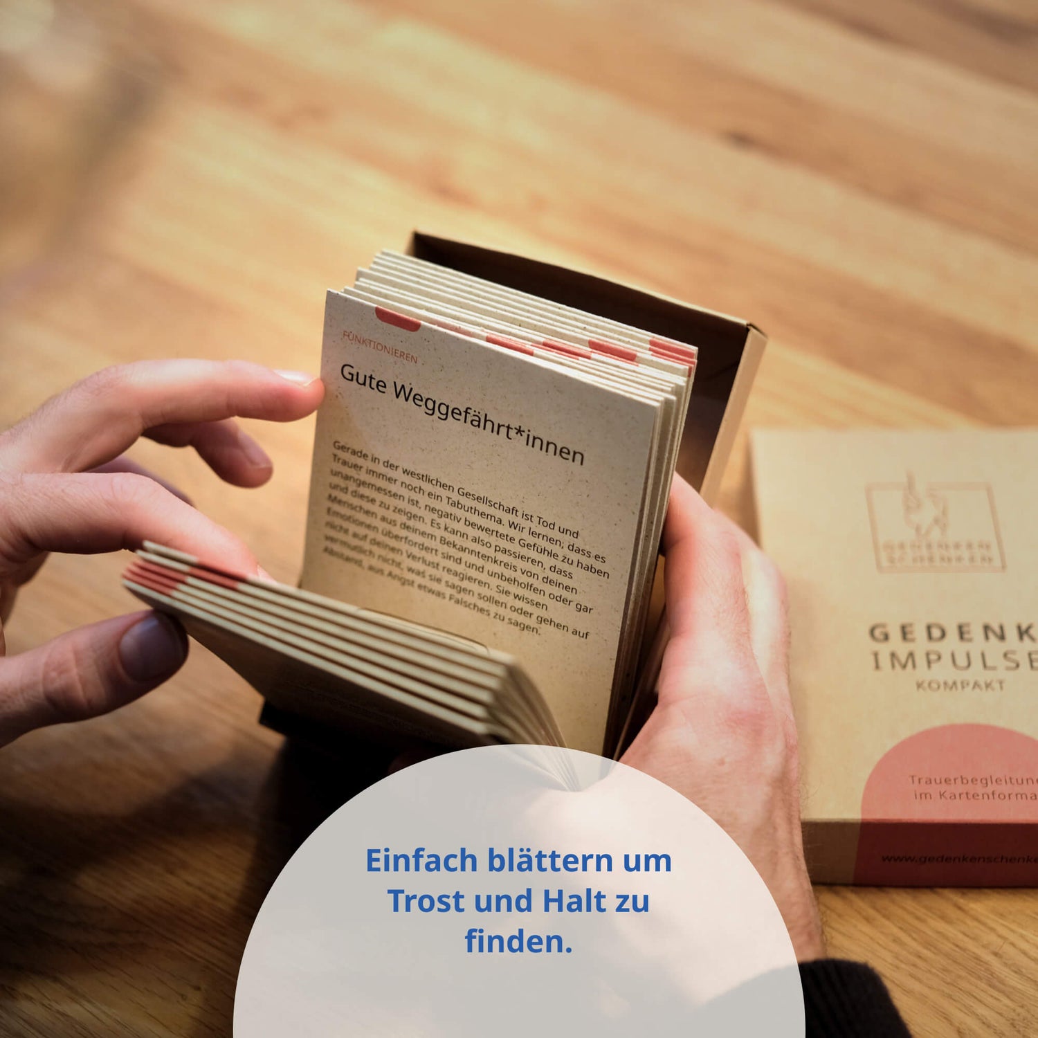 Trauergeschenk Gedenkimpulse kompakt in handlichem Format, das Trost und Halt bietet.