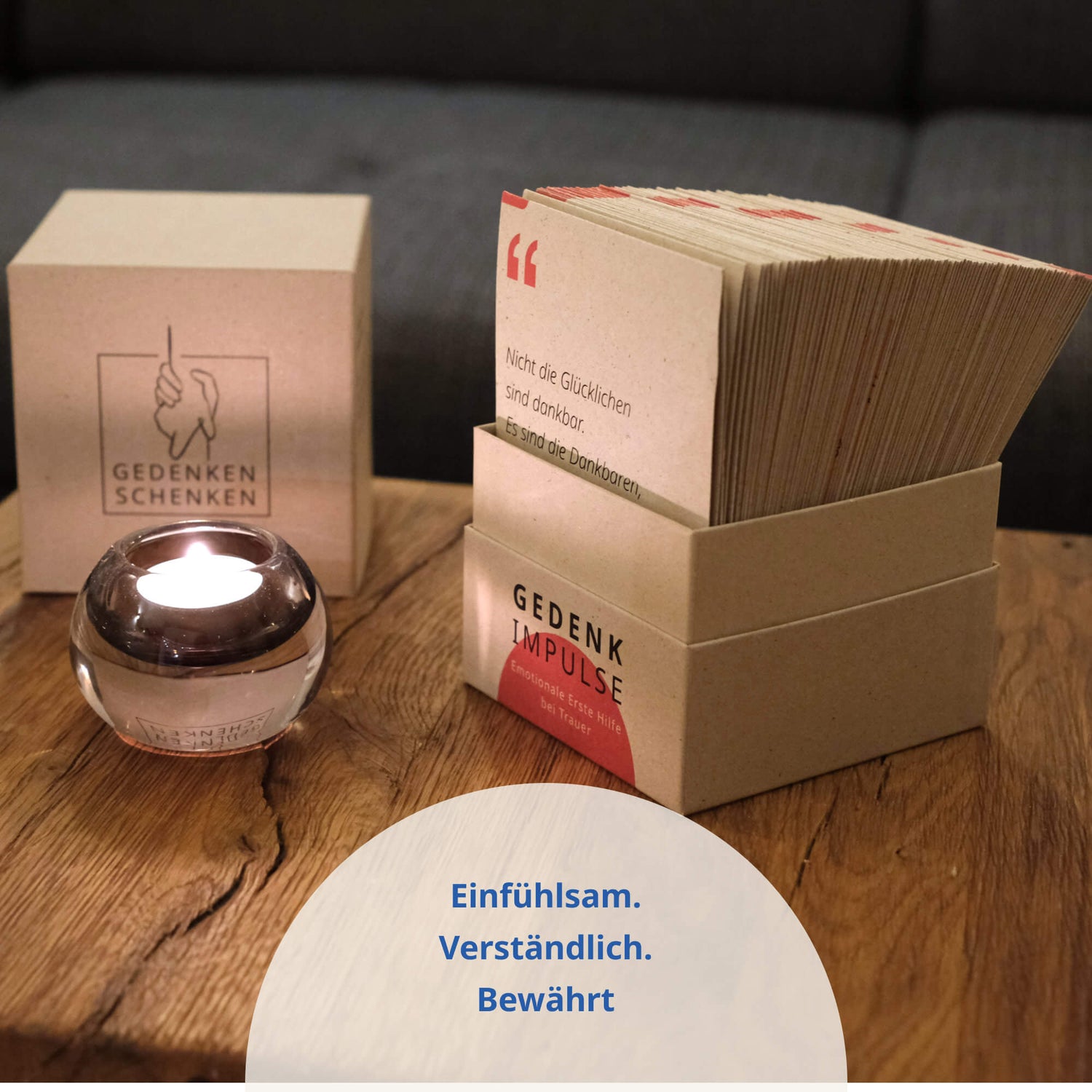 108 Gedenkimpulse: Trauerbegleitung im Kartenformat als Trauergeschenk