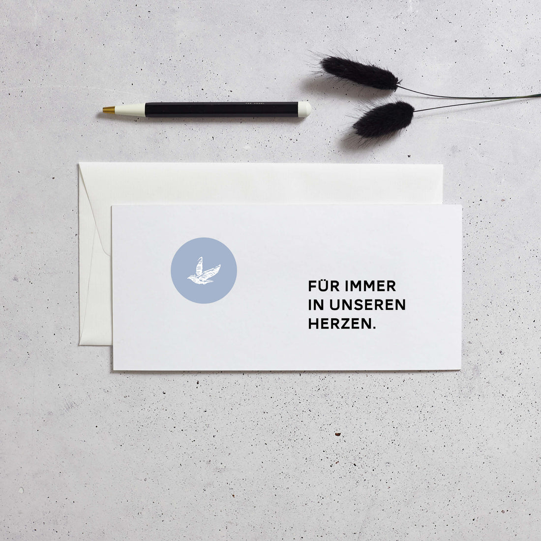Beileidskarte &quot;Für immer im Herzen&quot;