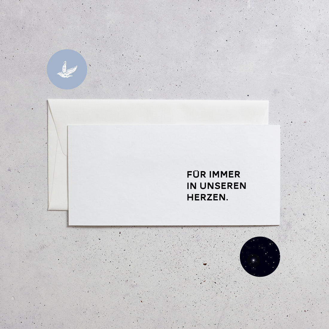 Beileidskarte &quot;Für immer im Herzen&quot;