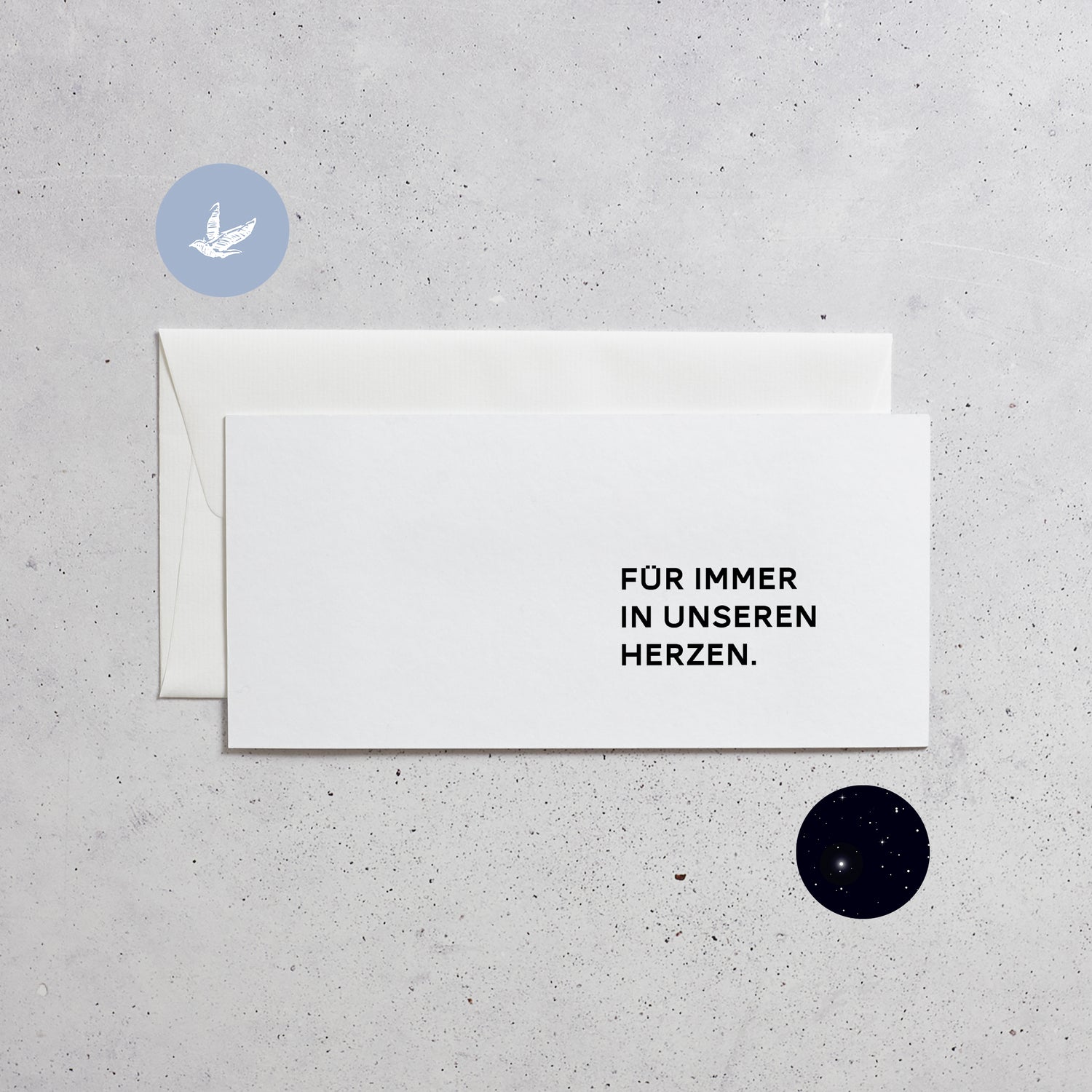 Beileidskarte &quot;Für immer im Herzen&quot;