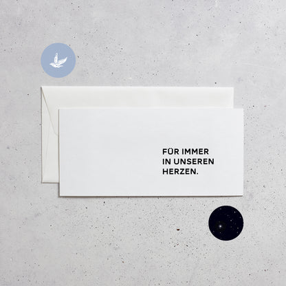 Beileidskarte &quot;Für immer im Herzen&quot;